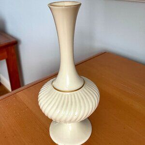 Fluted Lenox Bud Vase with Gold Trim